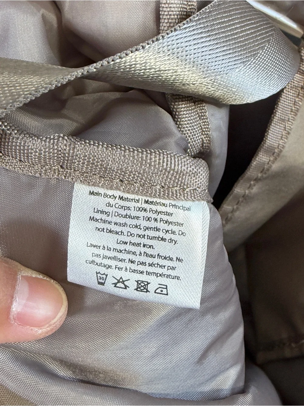 Beyond Yoga Women’s Nylon Convertible Gym Bag Drawstring Cinch Top in Gray